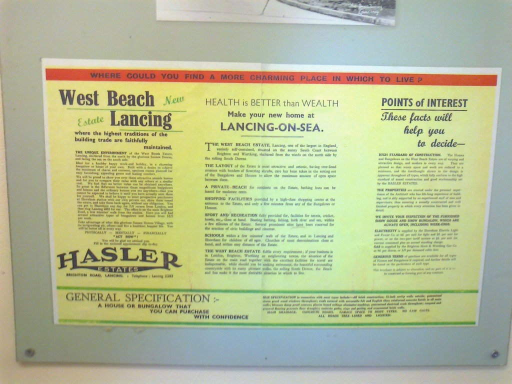 Advertisement for the sale of West Beach homes circa 1930 for the company Hasler Estates.