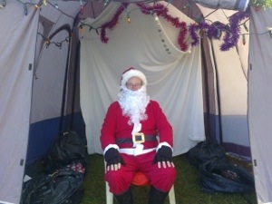 Father Christmas having a rest after handing out all the toys.