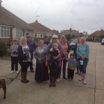 Residents meeting up for a Sunday walk in the woods.